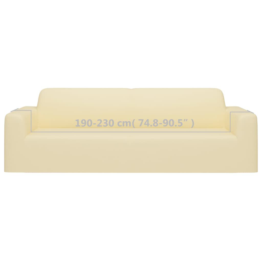 vidaXL Stretch 3-zitsbankhoes crème jersey