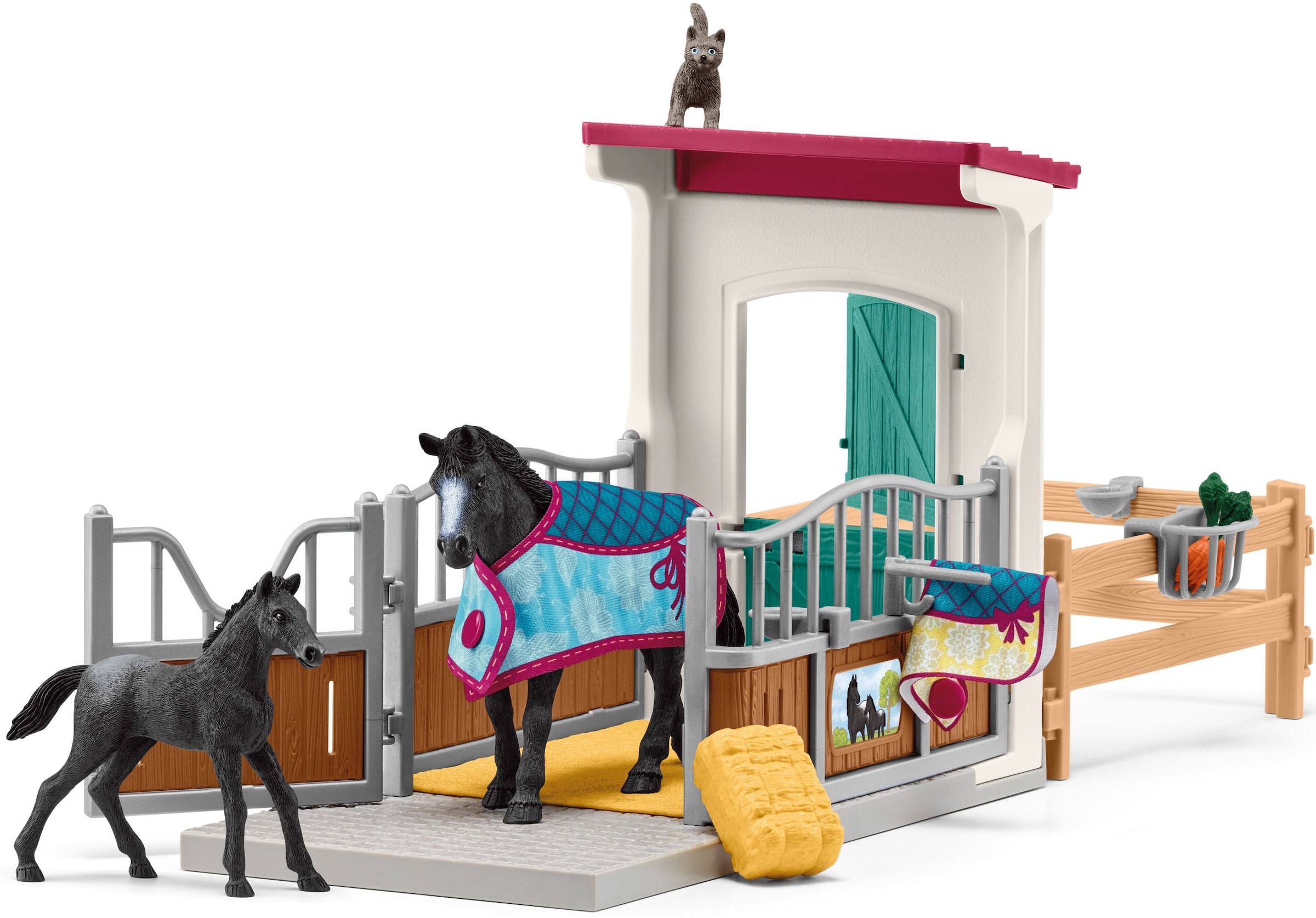 Schleich® Spielwelt »HORSE CLUB, Pferdebox mit Stute und Fohlen (42611)«