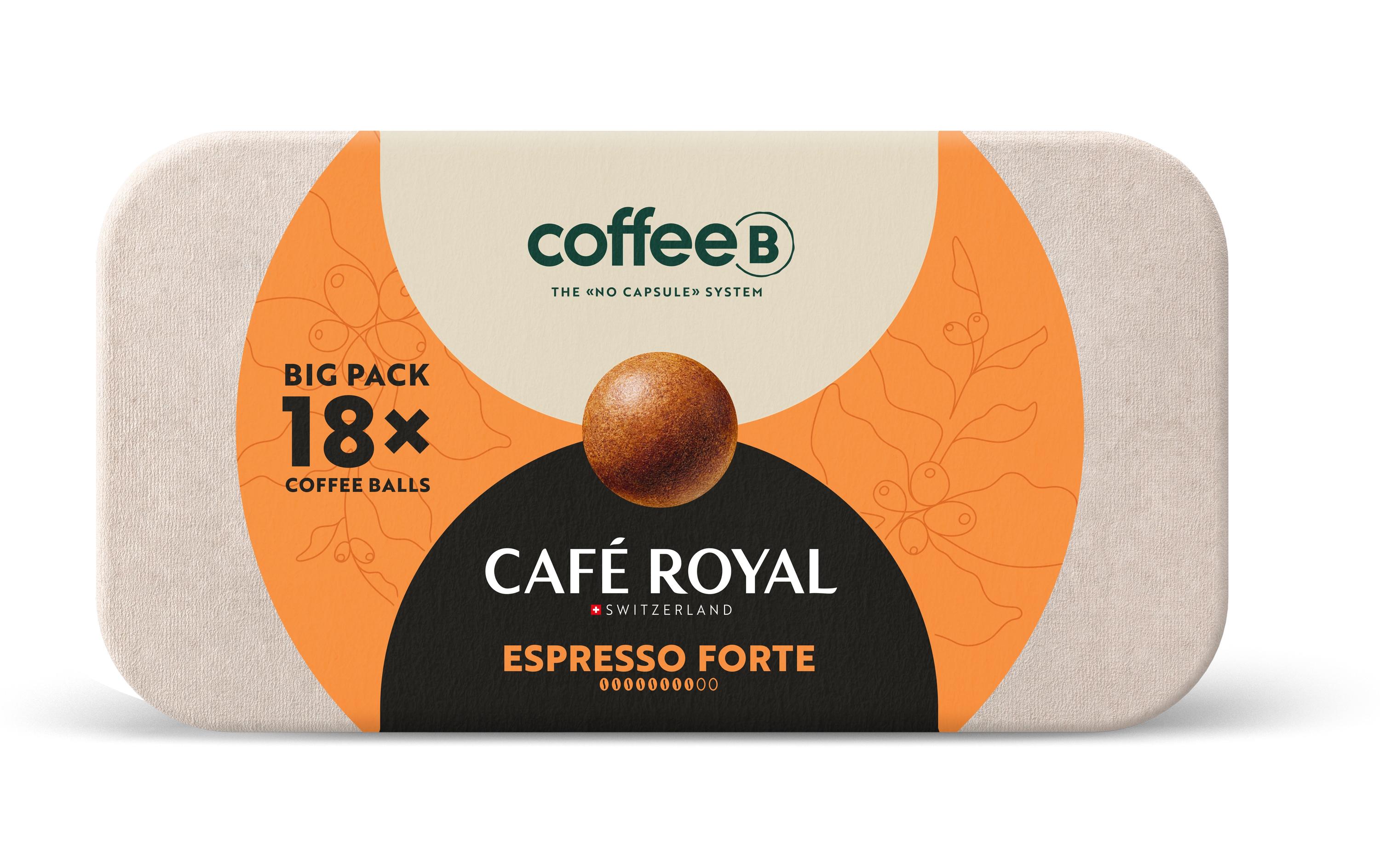 Coffee Balls Espresso Forte 18 StückGartenkompostierbare Coffee Balls für CoffeeB Globe Maschinen