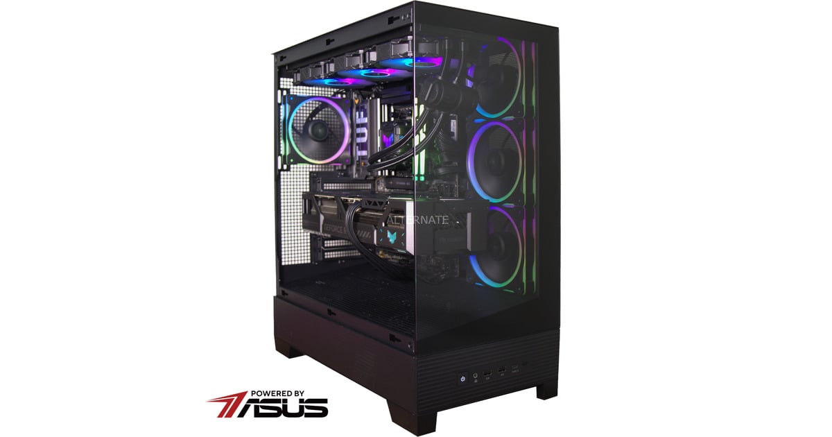 ALTERNATERyzen 7 - RTX 5080 Gaming pc Powered by ASUS  (Zwart | R7 9800X3D | RTX 5080 | 32 GB | 2 TB SSD)