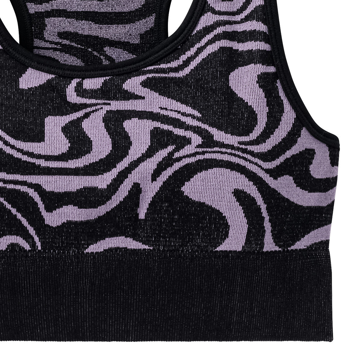 Beatwear Mädchen Sport-Bustier mit Rippstruktur dunkellila / schwarz