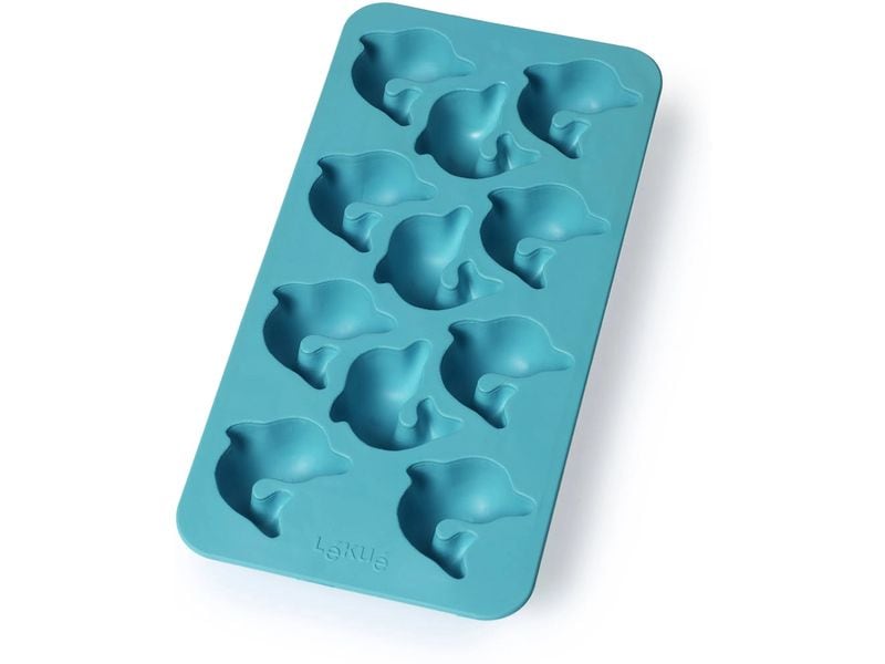 Lékué Eiswürfelform Delphin Türkis Eiswürfelschale zur Herstellung und Aufbewahrung von Eiswürfeln