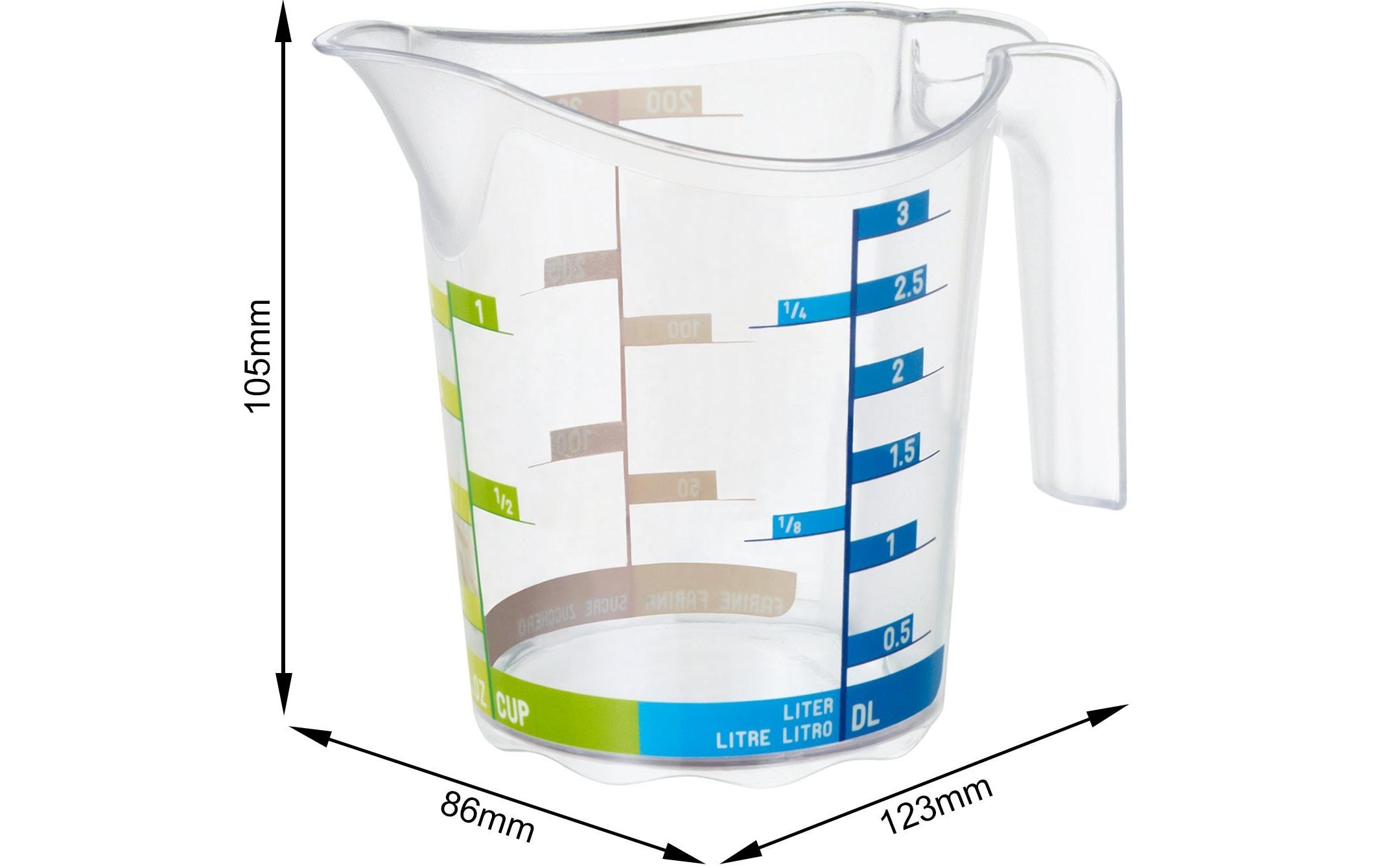 Messbecher Domino Dekor 3 dl, TransparentMess-Becher