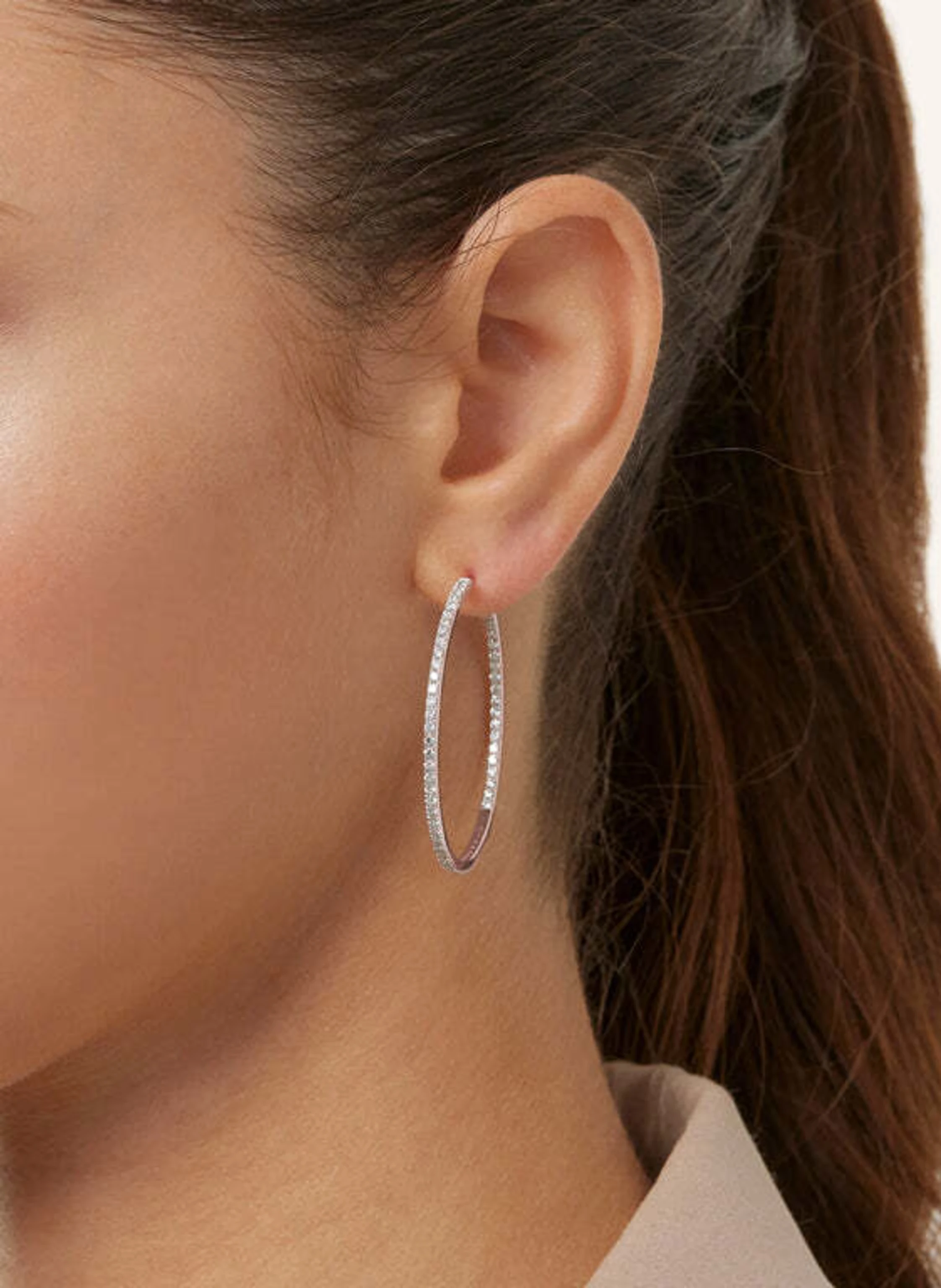 VEYNOU Creolen CLEO BIG aus 14 Karat Roségold mit lab-grown Diamanten