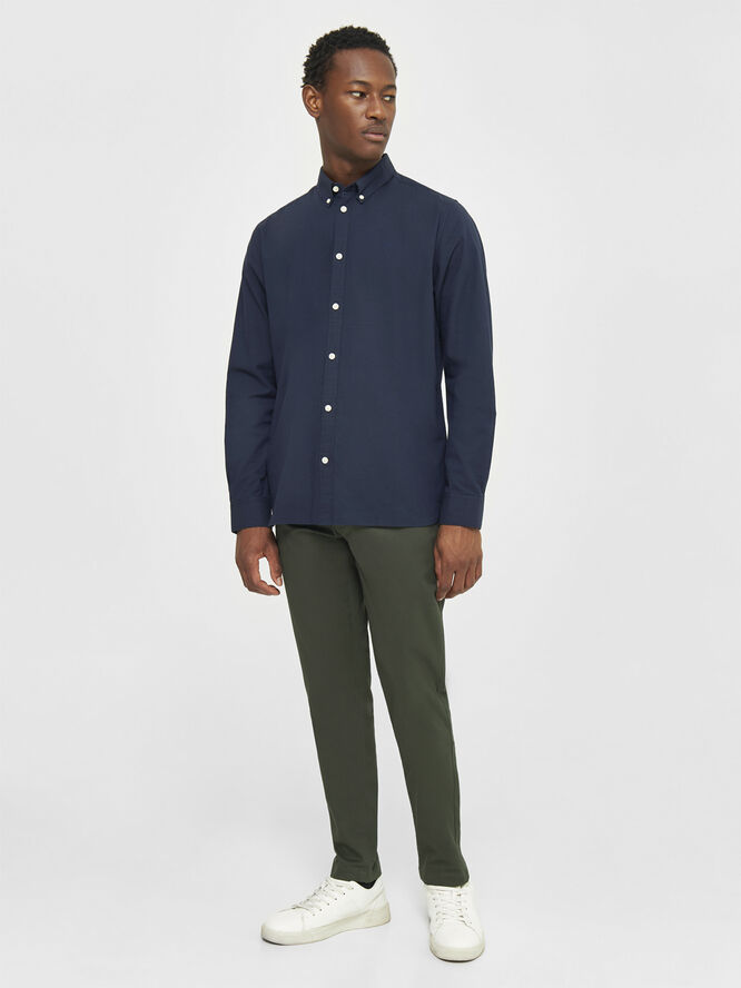Knowledge Cotton Apparel LUCA slim twill chino pants - GOTS/Vegan Grøn