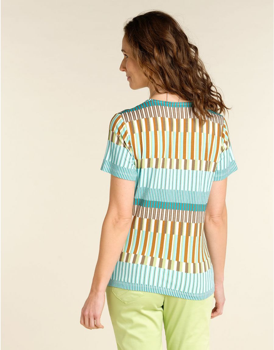 T-shirt turquoise imprimé