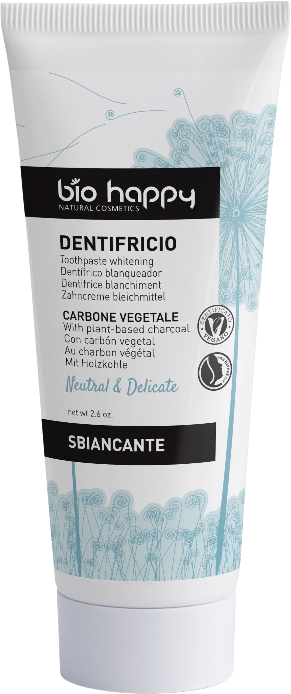 Bio Happy  Neutral & Delicate Whitening Toothpaste with Charcoal, 75 g