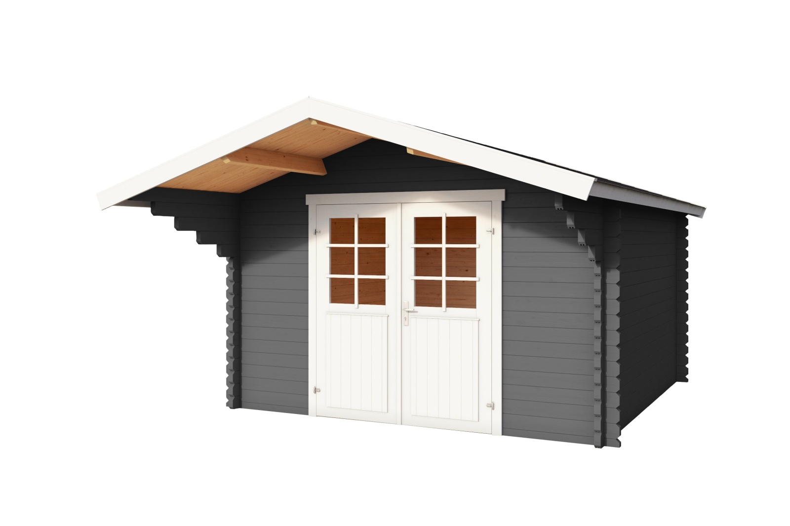Gartenhaus VILJANDI - carbongrau - Fichte massiv - 300x300 cm