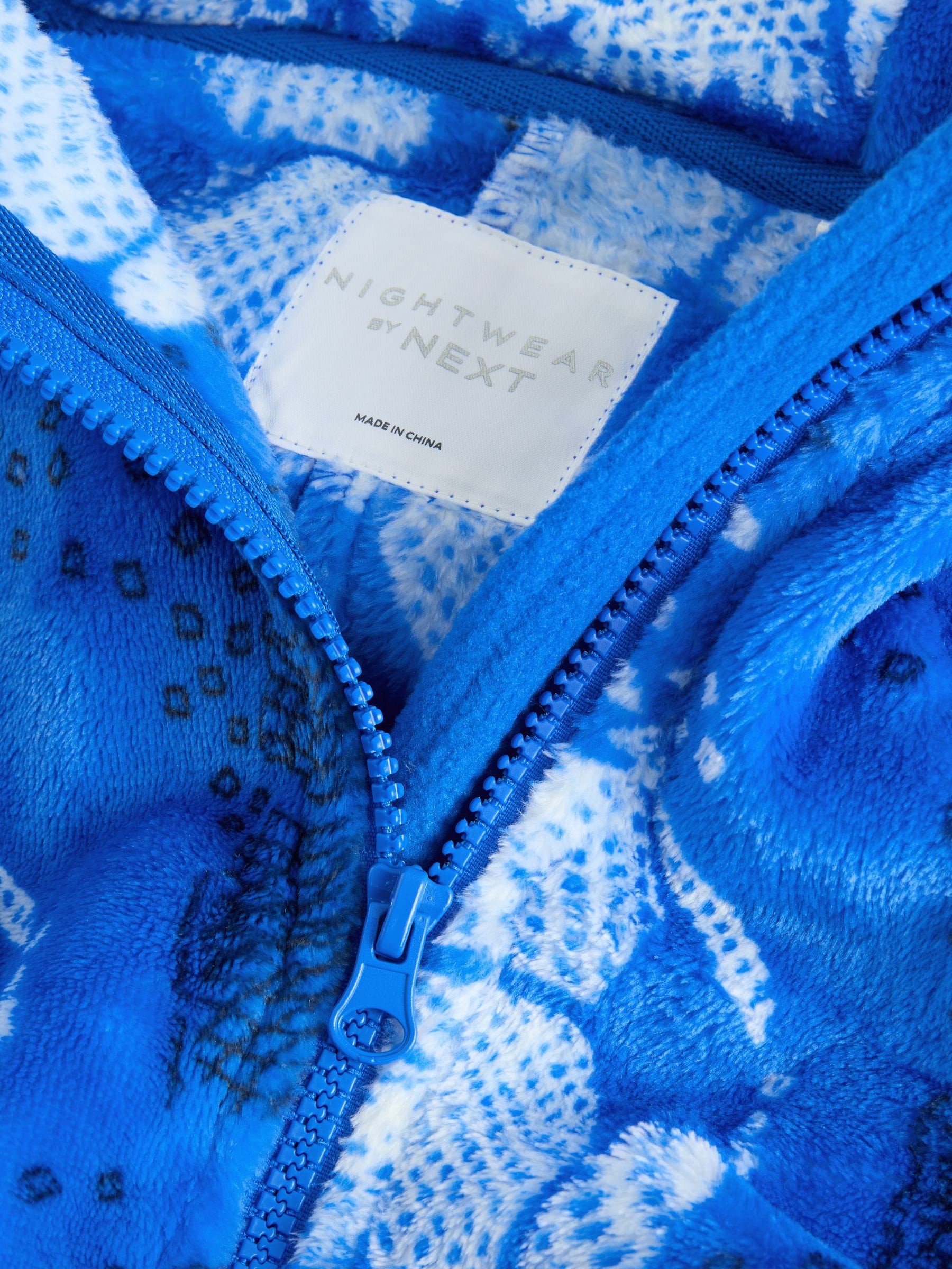 Blauw voetbal - Fleece onesie (3-16 jr)