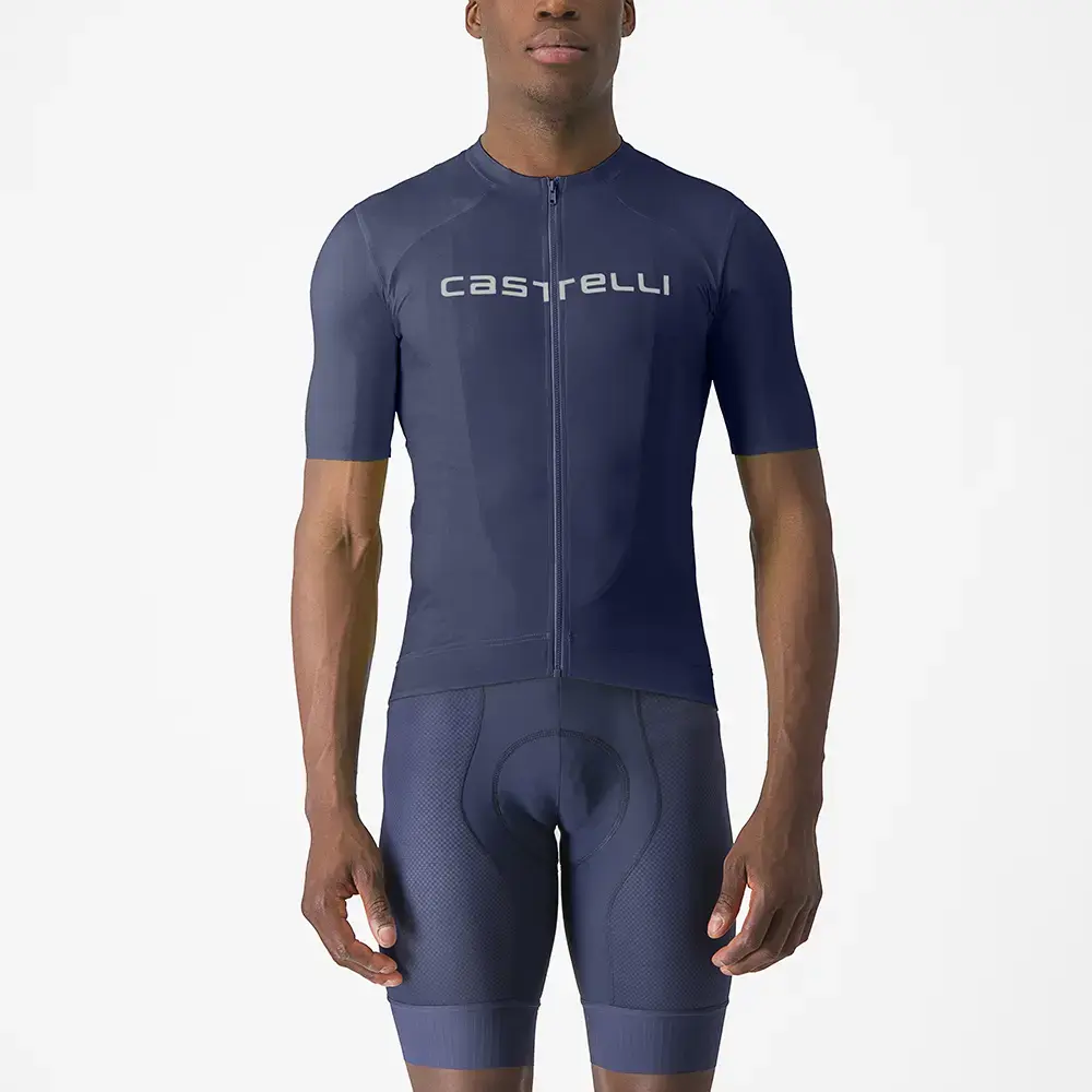 Castelli Prologo Lite Fietsshirt Korte Mouwen Blauw/Wit Heren