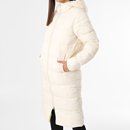 Doudoune Longue Capuche Femme JJXX Nora Beige