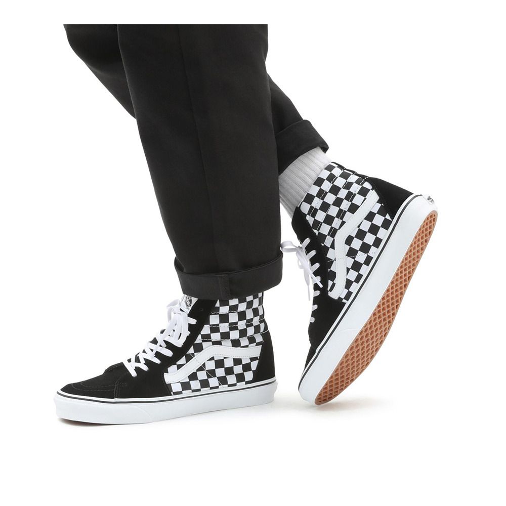 Vans SK8-HI - Sneakers (checkerboard) blk/tr wht