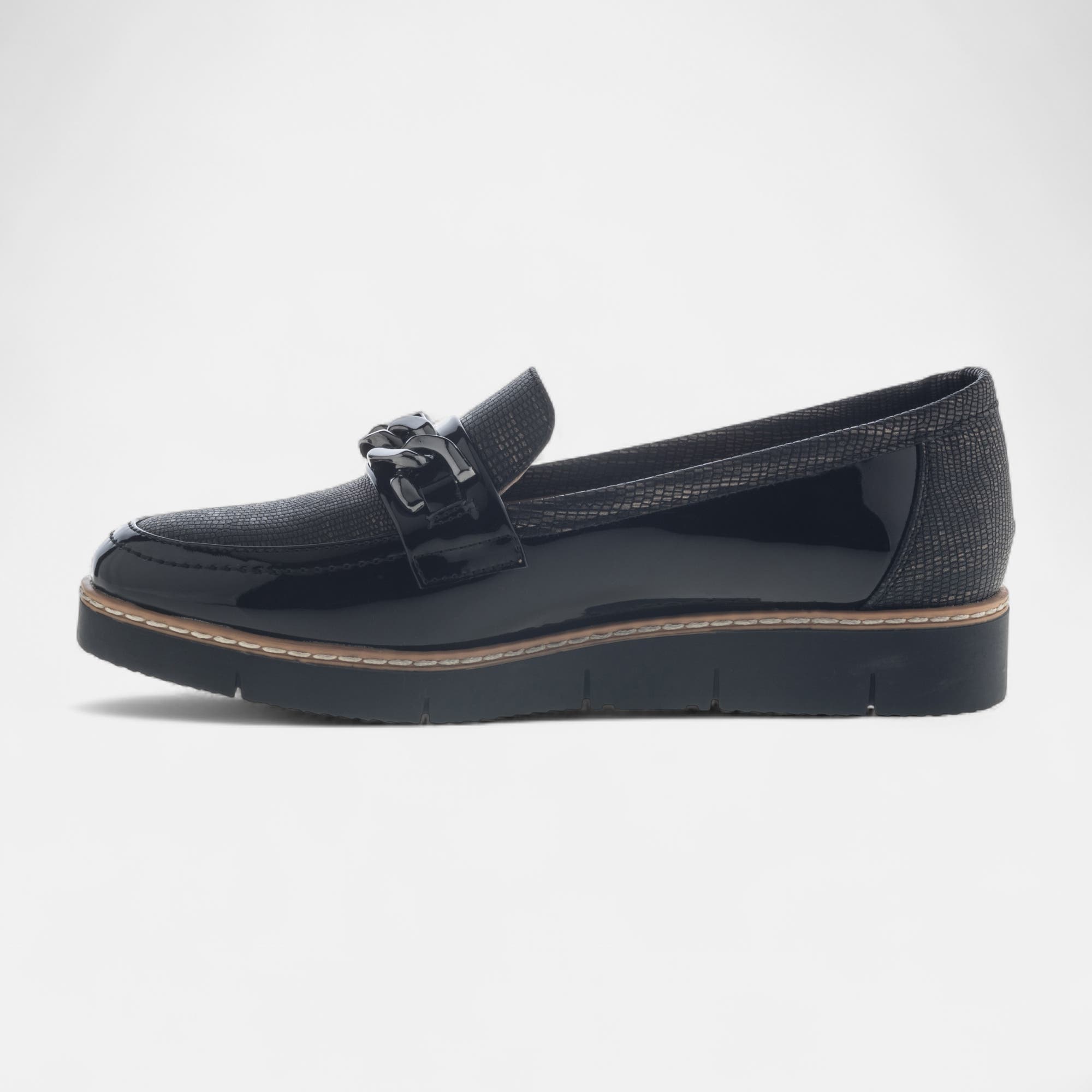 Mocassins Femme noir vernis