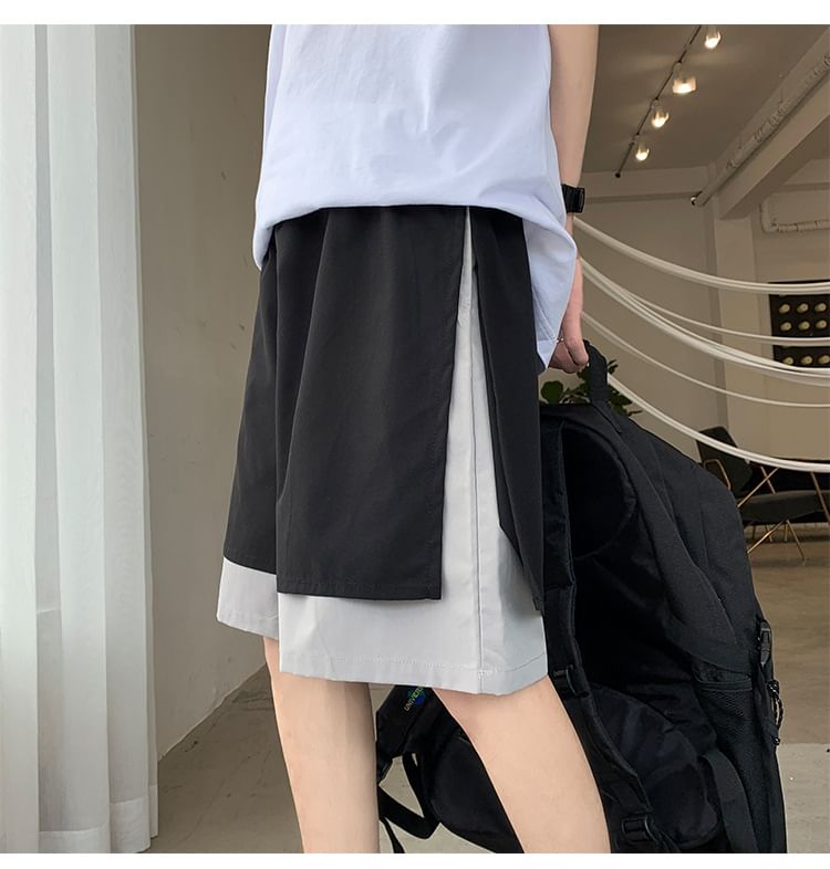 POSI - Mock tweedelige shorts met trekkoord in de taille
