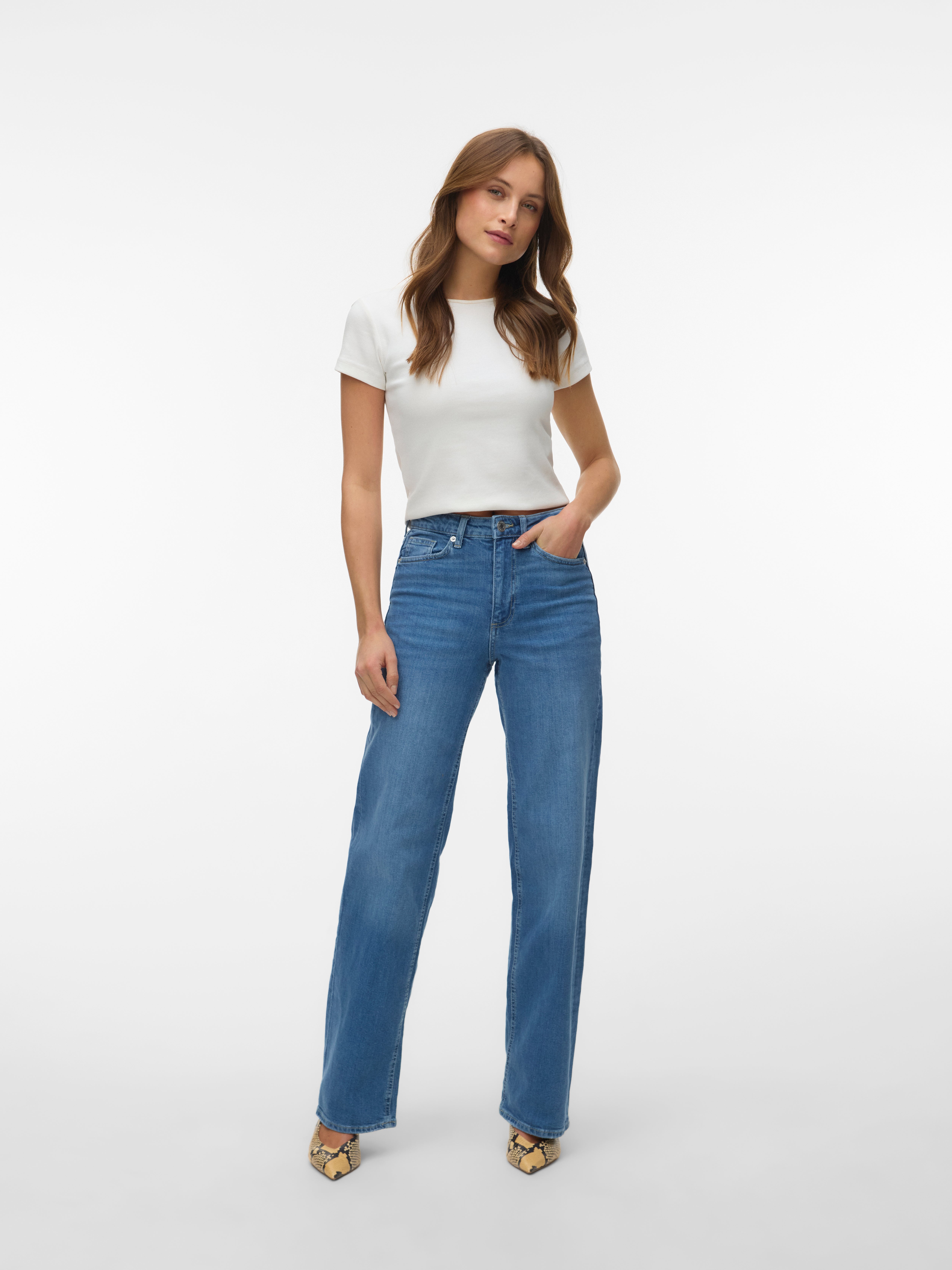 VMTESSA-STRETCH High rise Wide leg fit Jeans