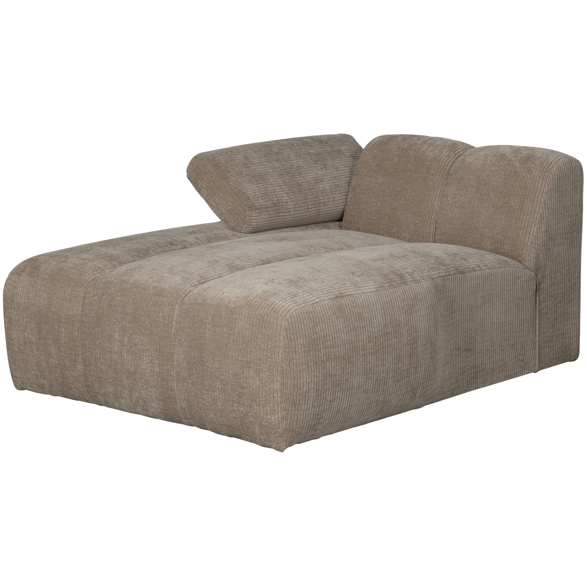 Chaise Longue Mojo Element Mojo Chaise Longue Element Links - Geweven Ribstof - Donkerzand