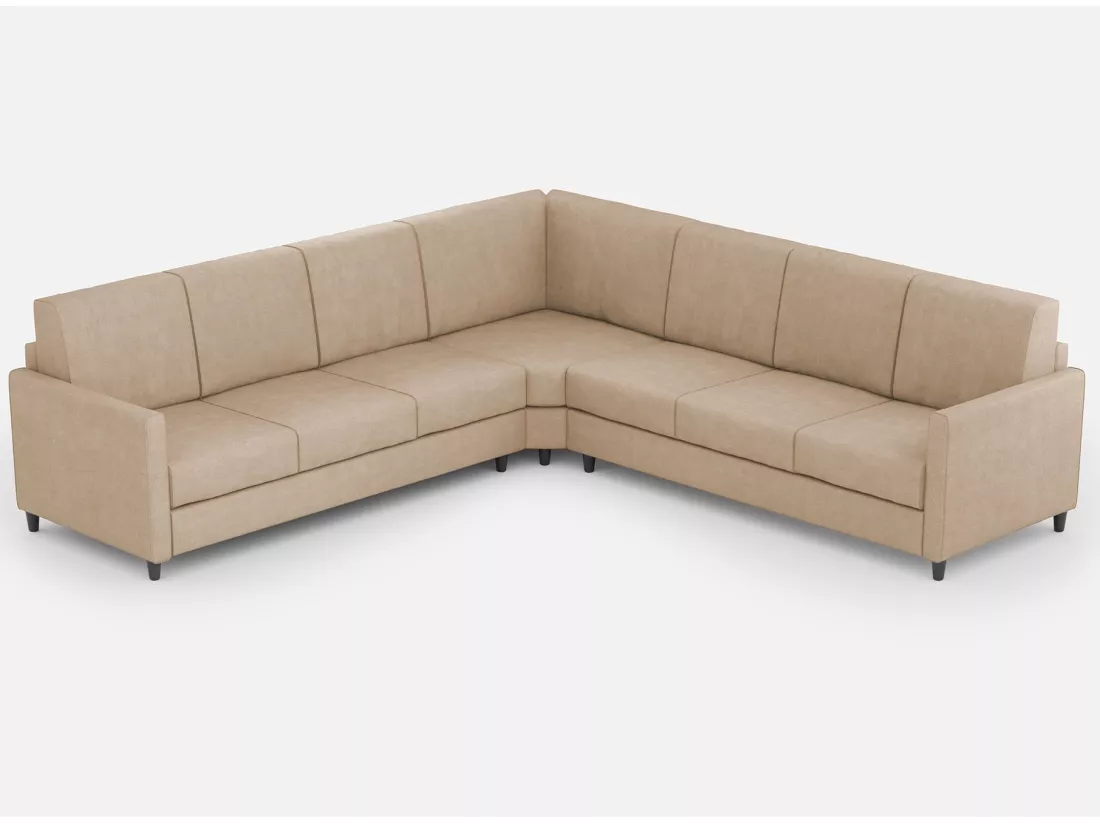 Canapé d'angle moderne italien tissu beige Korane - 5 tailles-Taille 281x281 cm