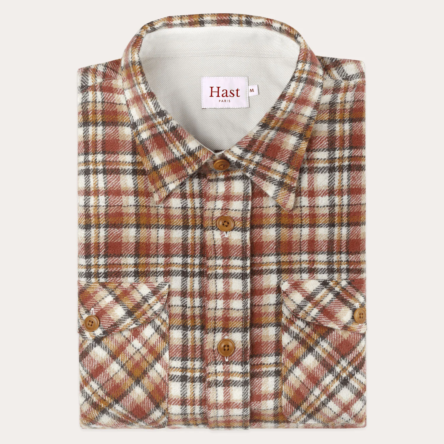 Checked virgin wool overshirt