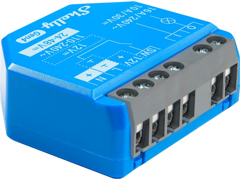 Shelly WLAN-Schaltaktor Plus 1 Gen4 WiFi-Switch Blau, 16 A Wi-Fi-gesteuerter, intelligenter Schalter