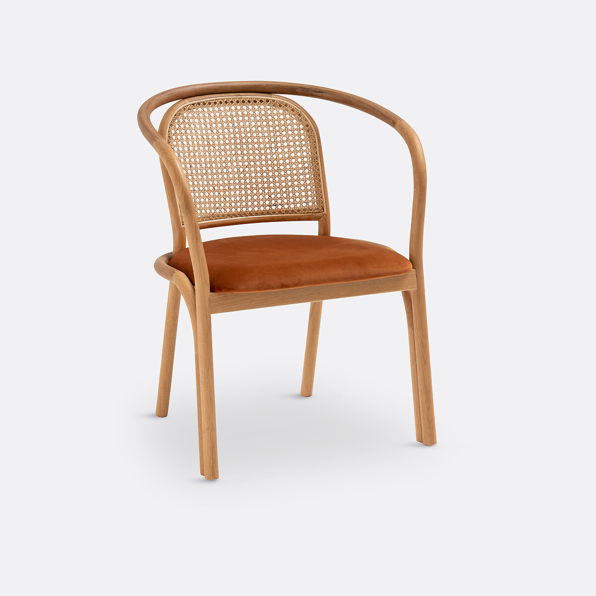 LA REDOUTE INTERIEURS<br>Mesa e poltrona em carvalho e vime, Joana
