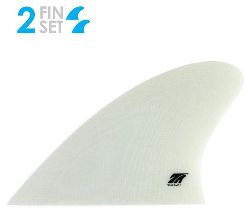 True Ames Fins Twin - Glass On - Hobie Fish Keel - Solid Fiberglass Blue