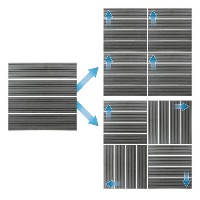 ECD Germany WPC terrassefliser 30x30 cm 22 dele besparelsessæt til 2m² antracit