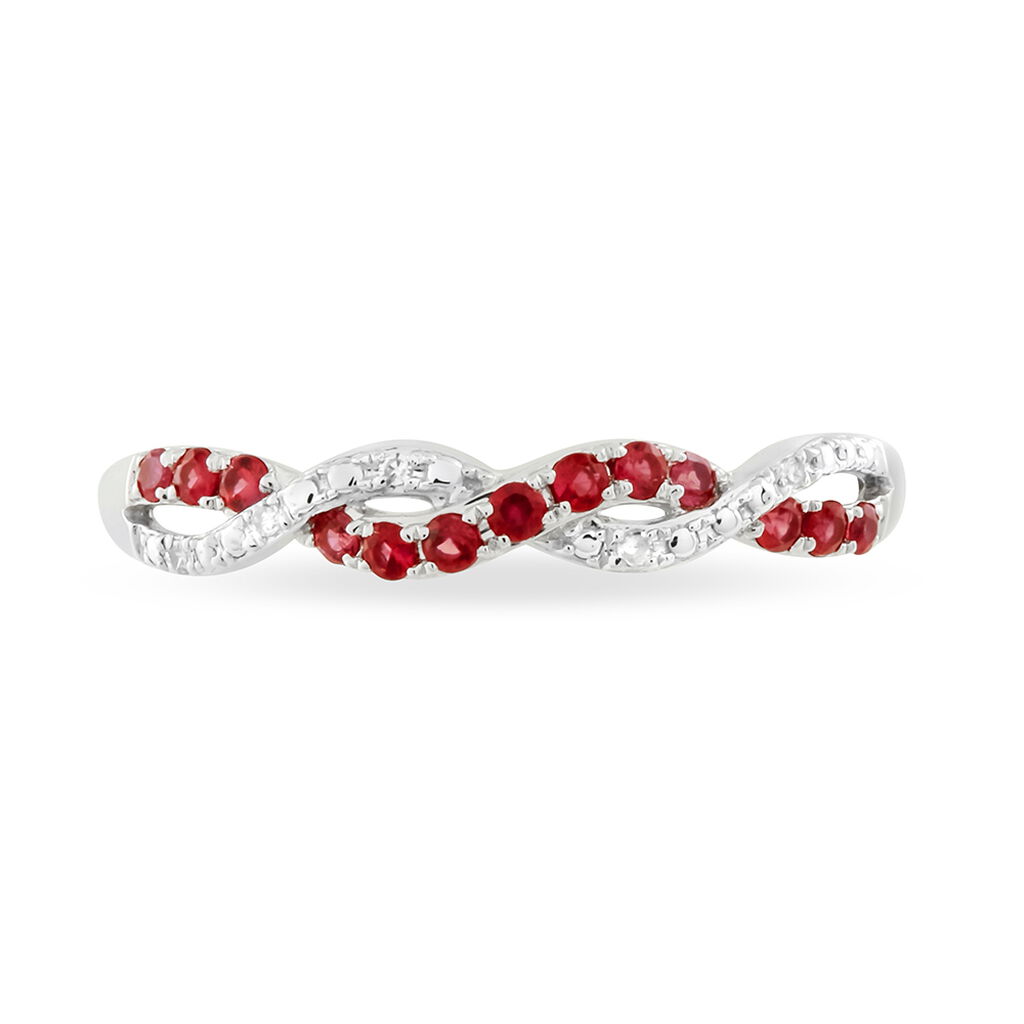 Bague Sofia Or Blanc Rubis Et Diamant