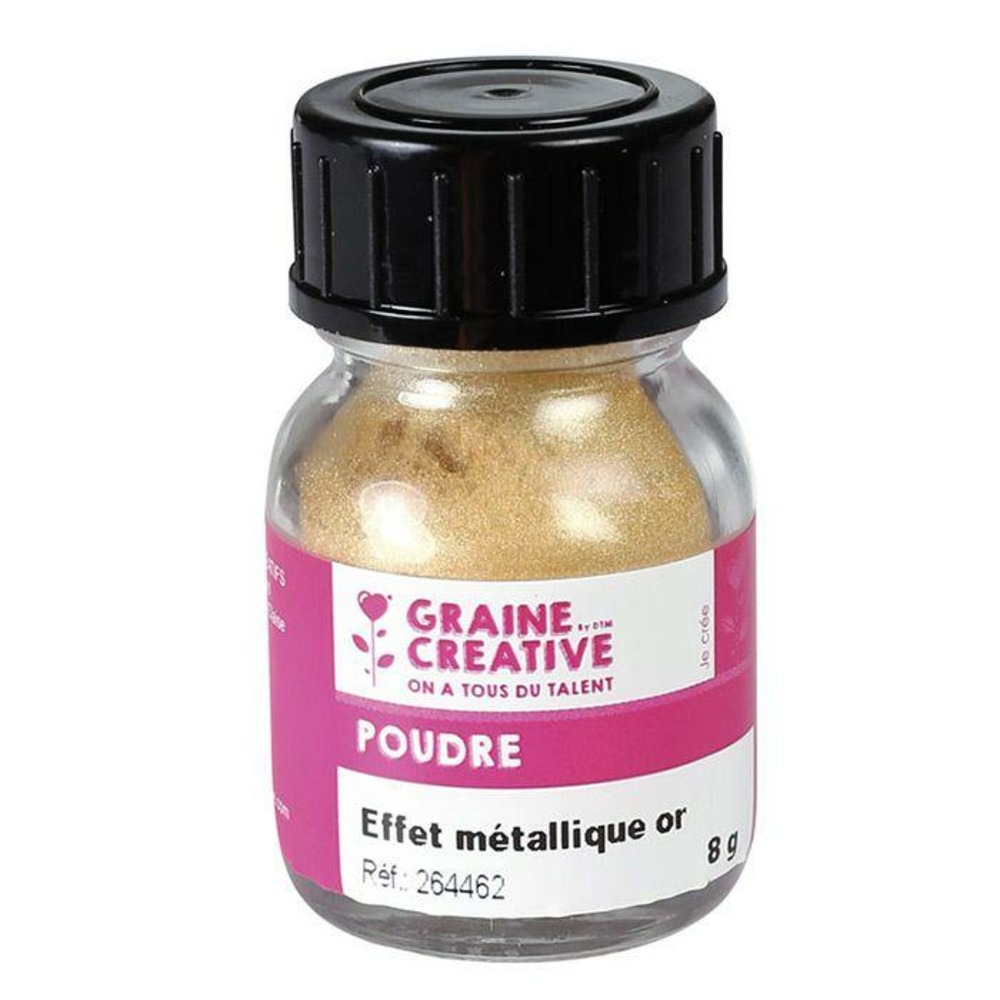 Poudre effet métallique or pour pâte polymère - 8 g