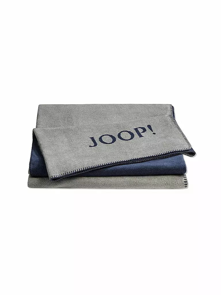 JOOP Wohndecke - Plaid 150x200cm Uni Doubleface Silber/Navy silber