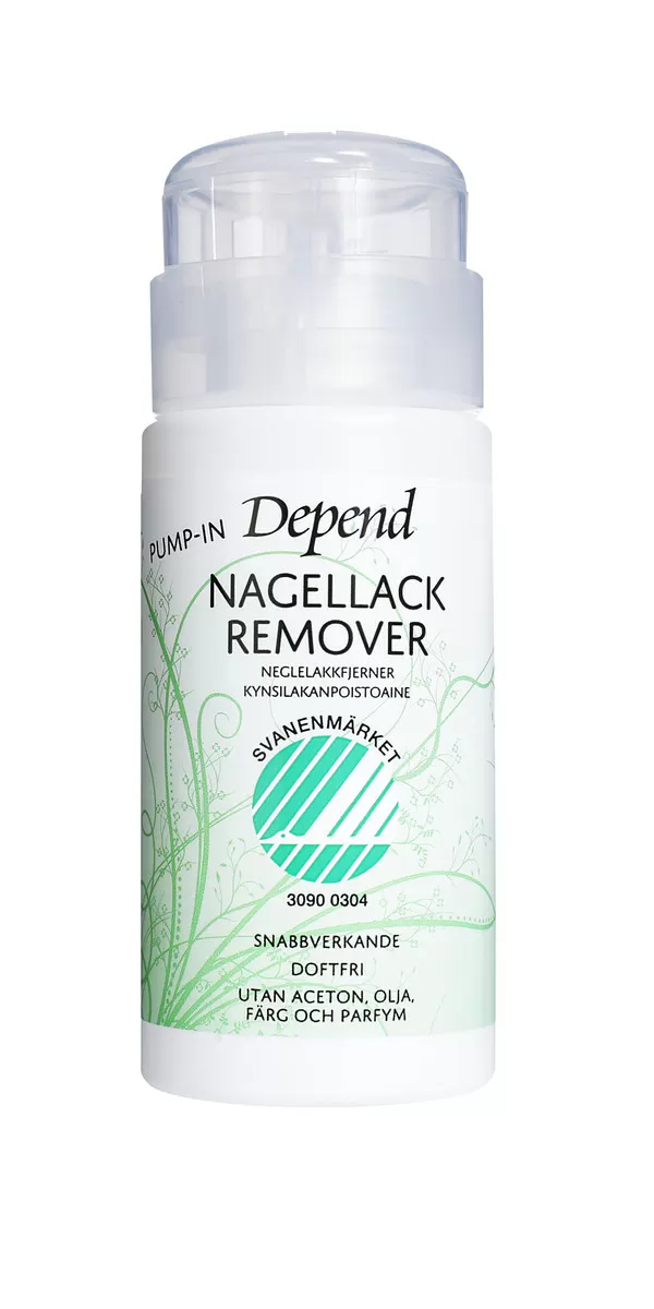 Depend Neglelakfjerner M. Pumpe Svanemærket - 125 ml.