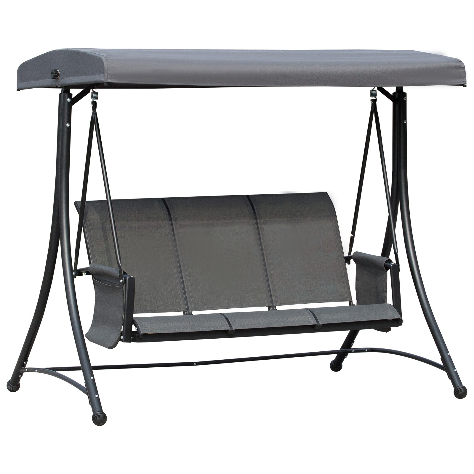 Outsunny Hollywoodschaukel für 3 Personen dunkelgrau 196 x 128 x 172 cm (BxTxH)
