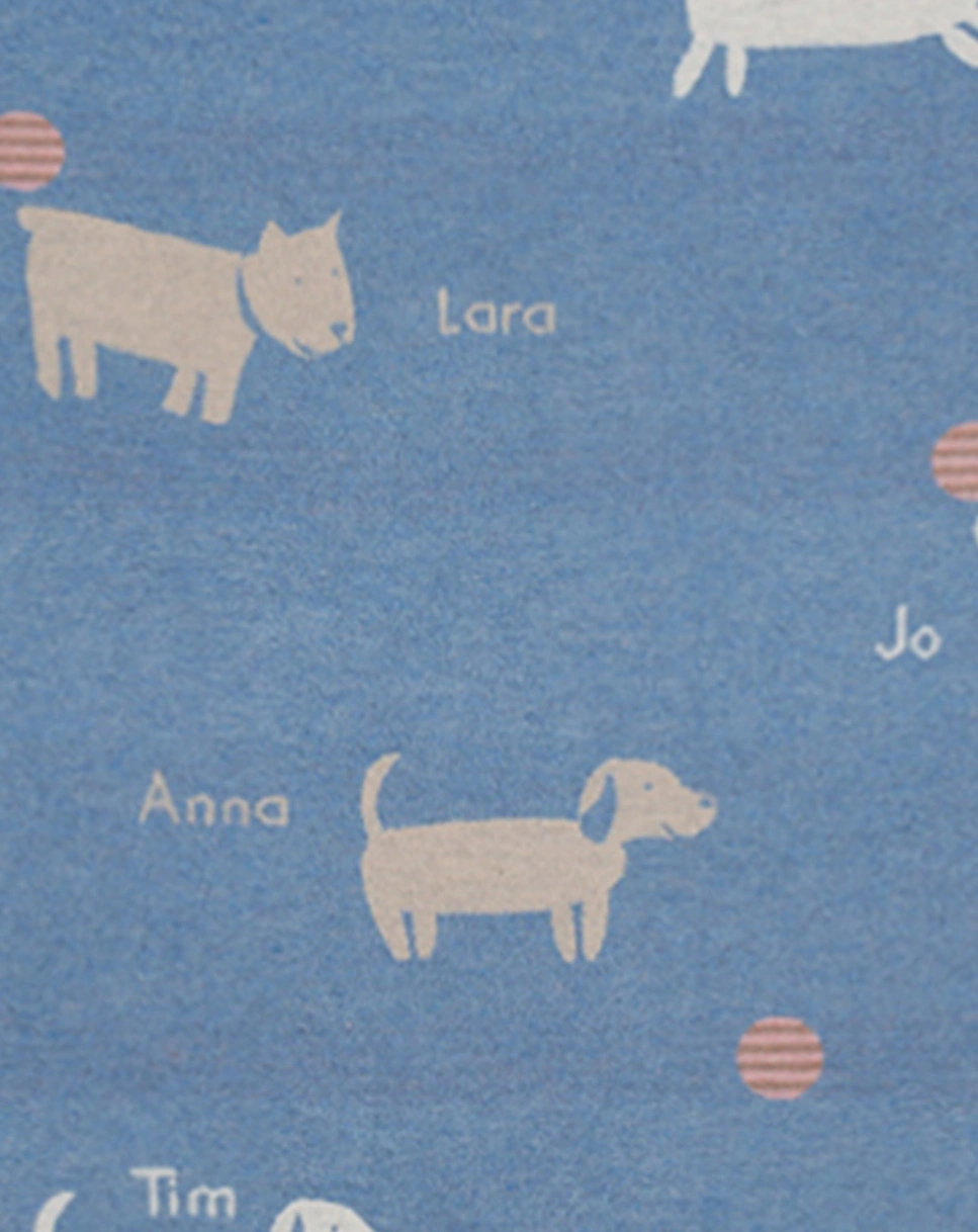 Babydecke HUNDE (90x70) in blau