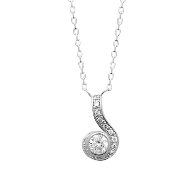 Collier Femme - Argent 925 - Oxyde de zirconium - Longueur : 45 cm