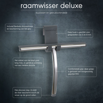Sealskin raamwisser deluxe inclusief ophanghaak voor aan het glas