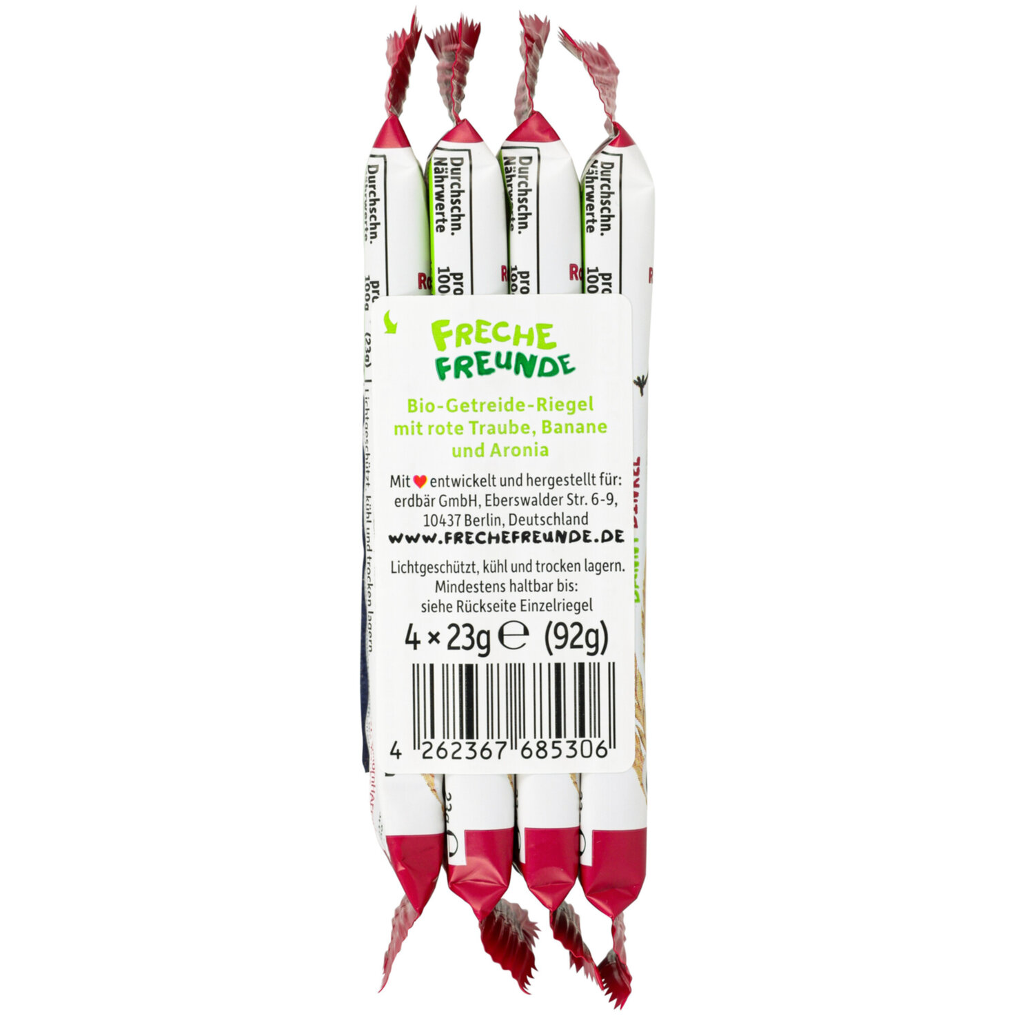 Freche Freunde Riegel Banane, Rote Traube & Aronia 3+ Jahre
