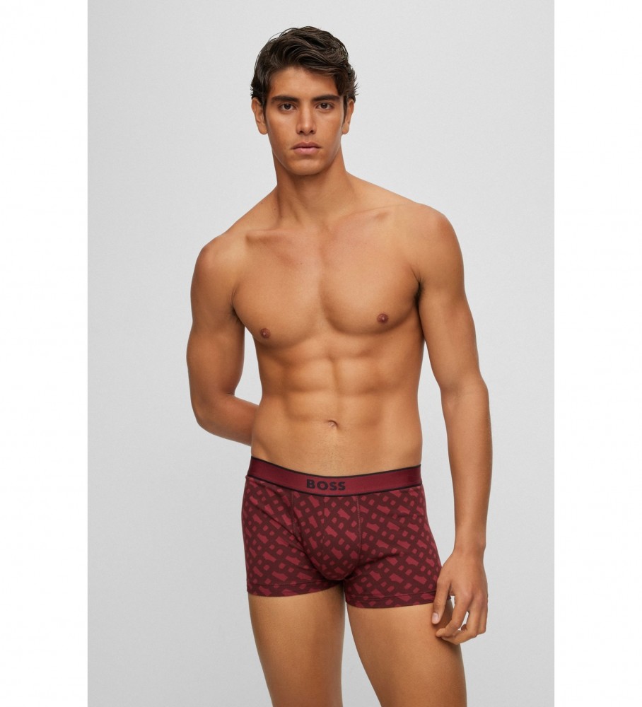 Cueca Boxer BOSS 24 Estampa Vermelha