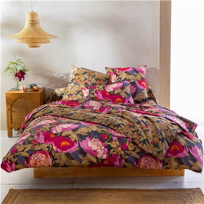 Linge de lit motif pivoines