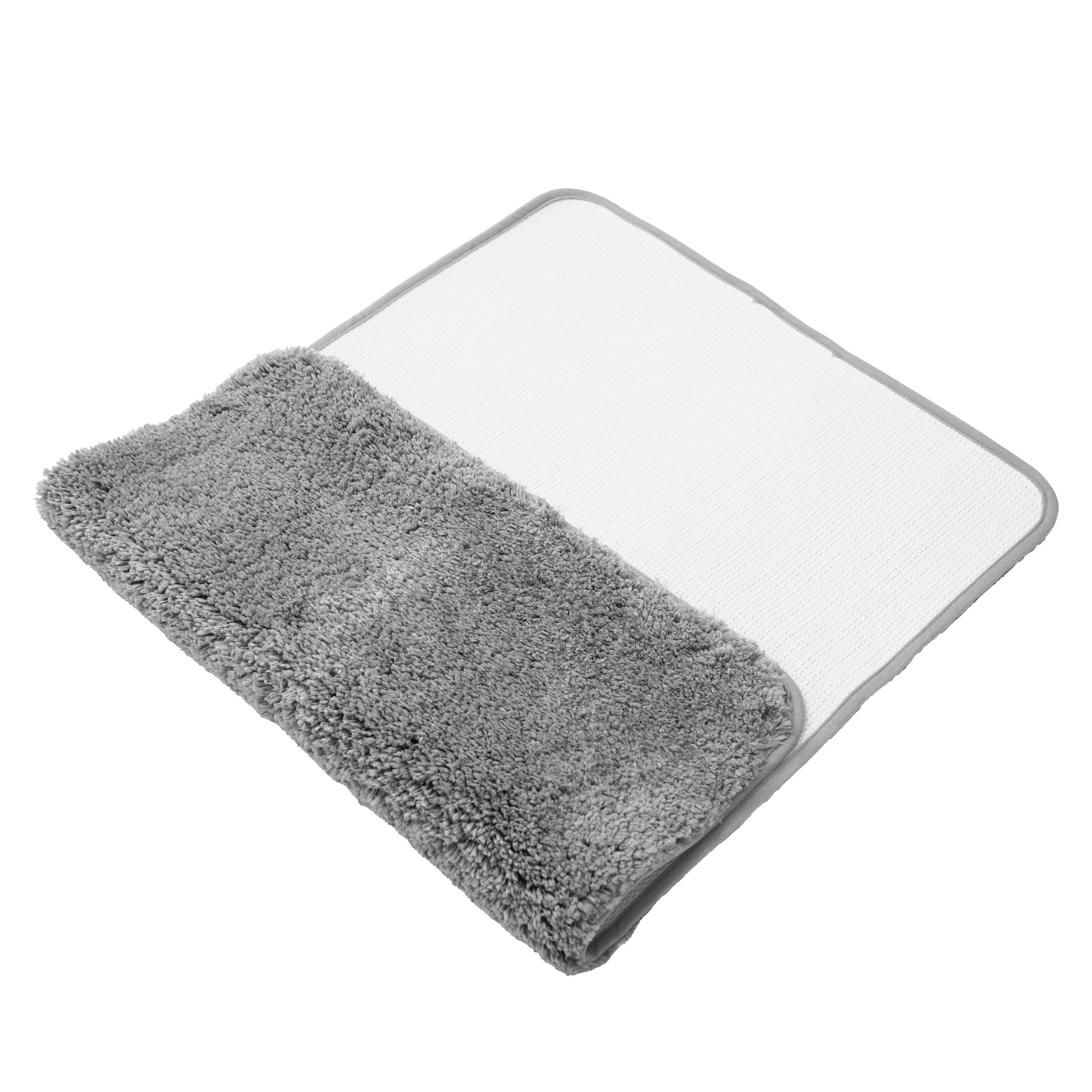 Badteppich Hochflor MERLE 70 x 120 cm grau