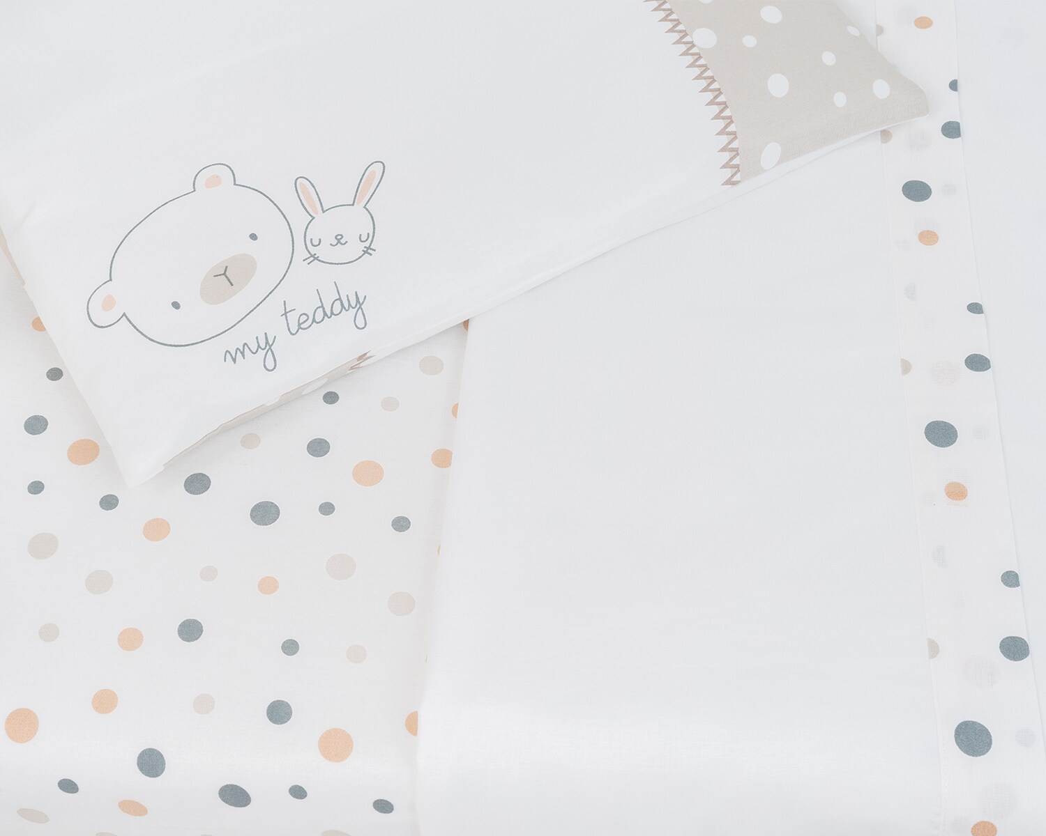Kikkaboo Babybettwäsche My Teddy 6-teilig Decke 135 x 95 cm Kissen 45 x 35 cm weiß
