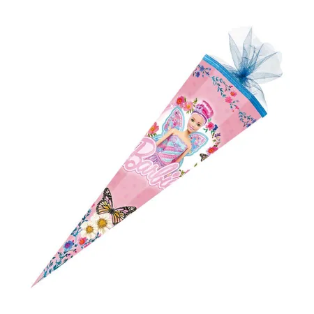 Nestler Schultüte Barbie Feenprinzessin Tüllverschluss 85cm eckig