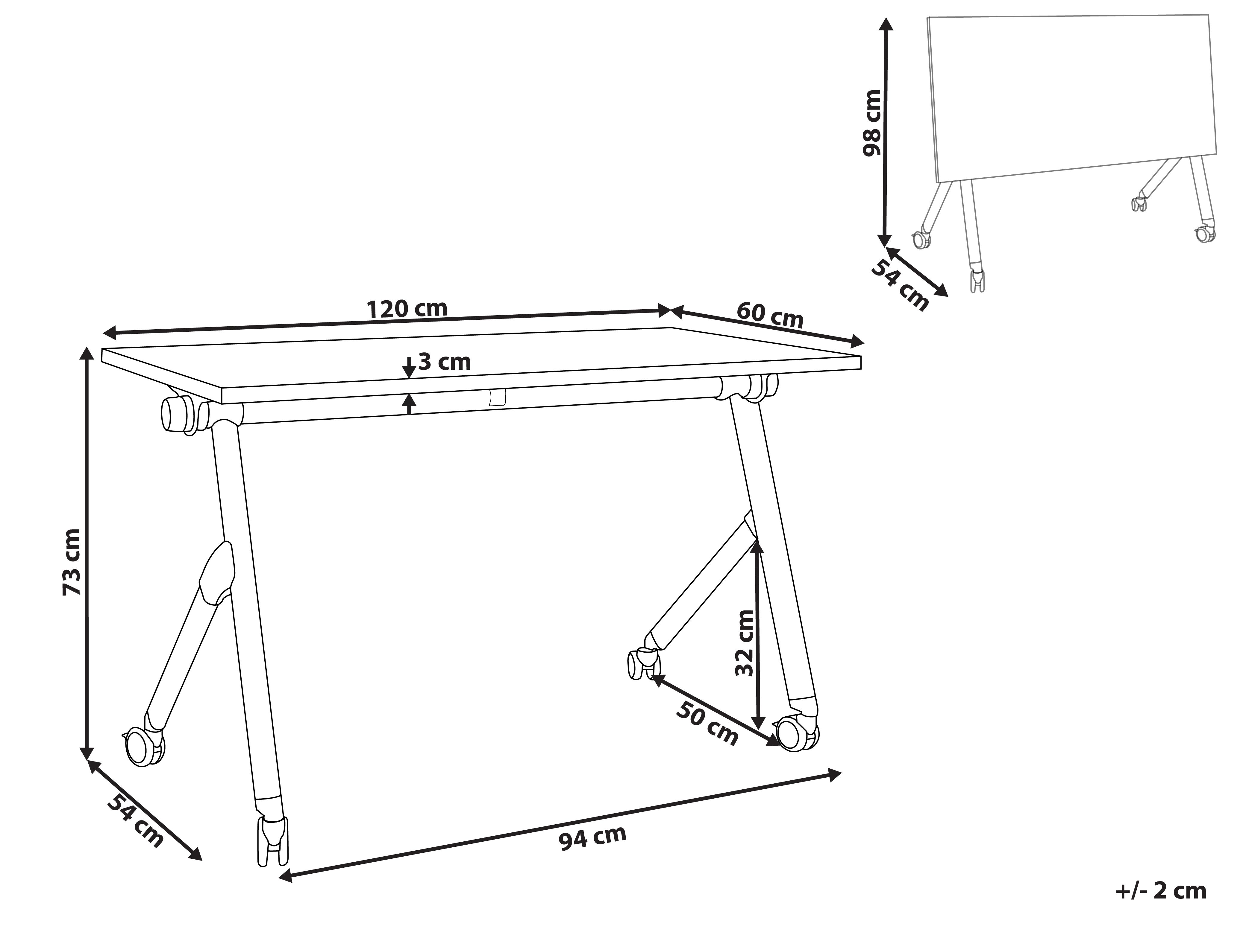 Inklapbaar bureau BENDI Donkerbruin 120 cm 60 cm