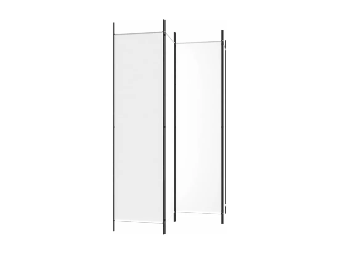 Cloison de séparation 4 panneaux Blanc 200x200 cm Tissu