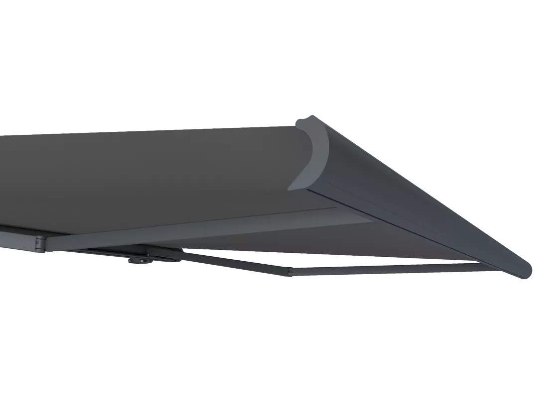 Store banne motorisé à leds avec coffre intégral 5 x 3,5 m toile acrylique anthracite - GALAXA