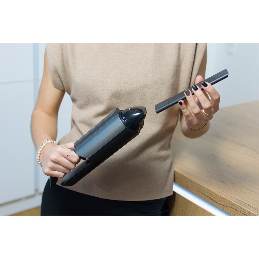 (55W) Portable Vac Kabelloser Akku Hand Staubsauger Bürste inkl. Fugendüse für Haushalt / Auto (VHGVACIND1165) - Schwarz