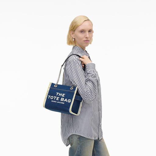 Marc Jacobs The Denim Chain Small Tote Bag, Dark Wash