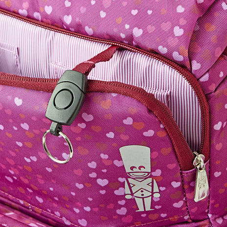 Danpen skoletaske - pink med hjerter