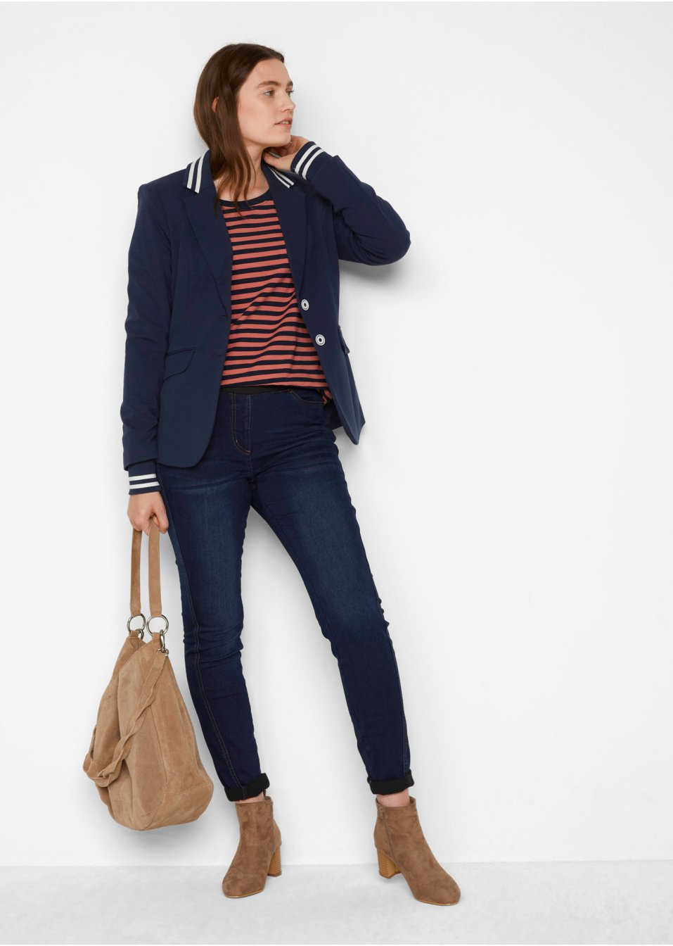Jean thermo avec couture latérale avancée et taille confortable