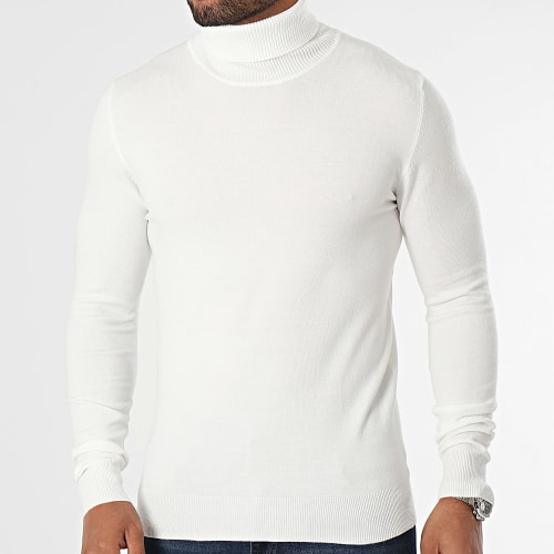 Pull Col Roulé Blanc