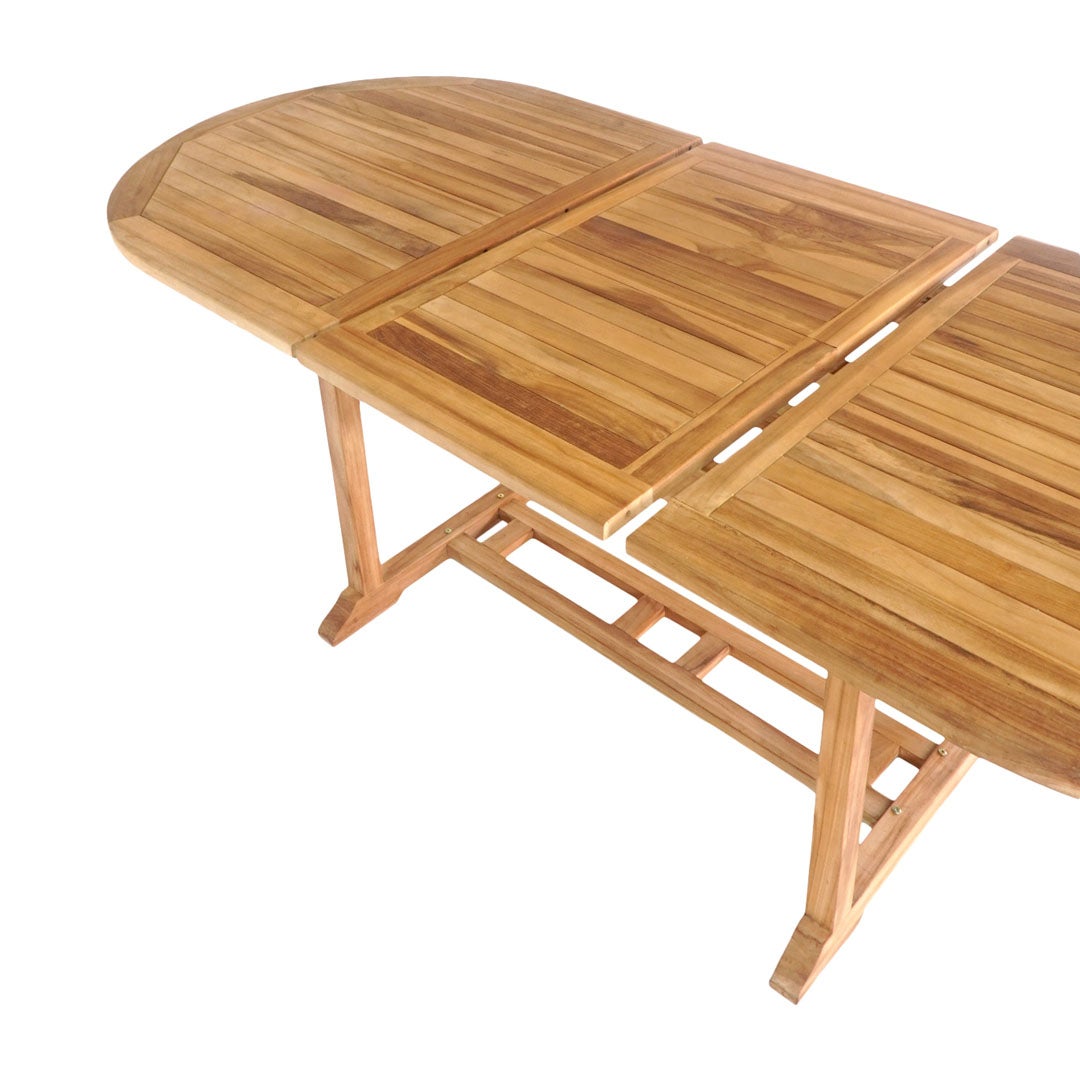 Salamanca tuintafel met teakhouten verlengblad. 90 x 240 x 75 cm