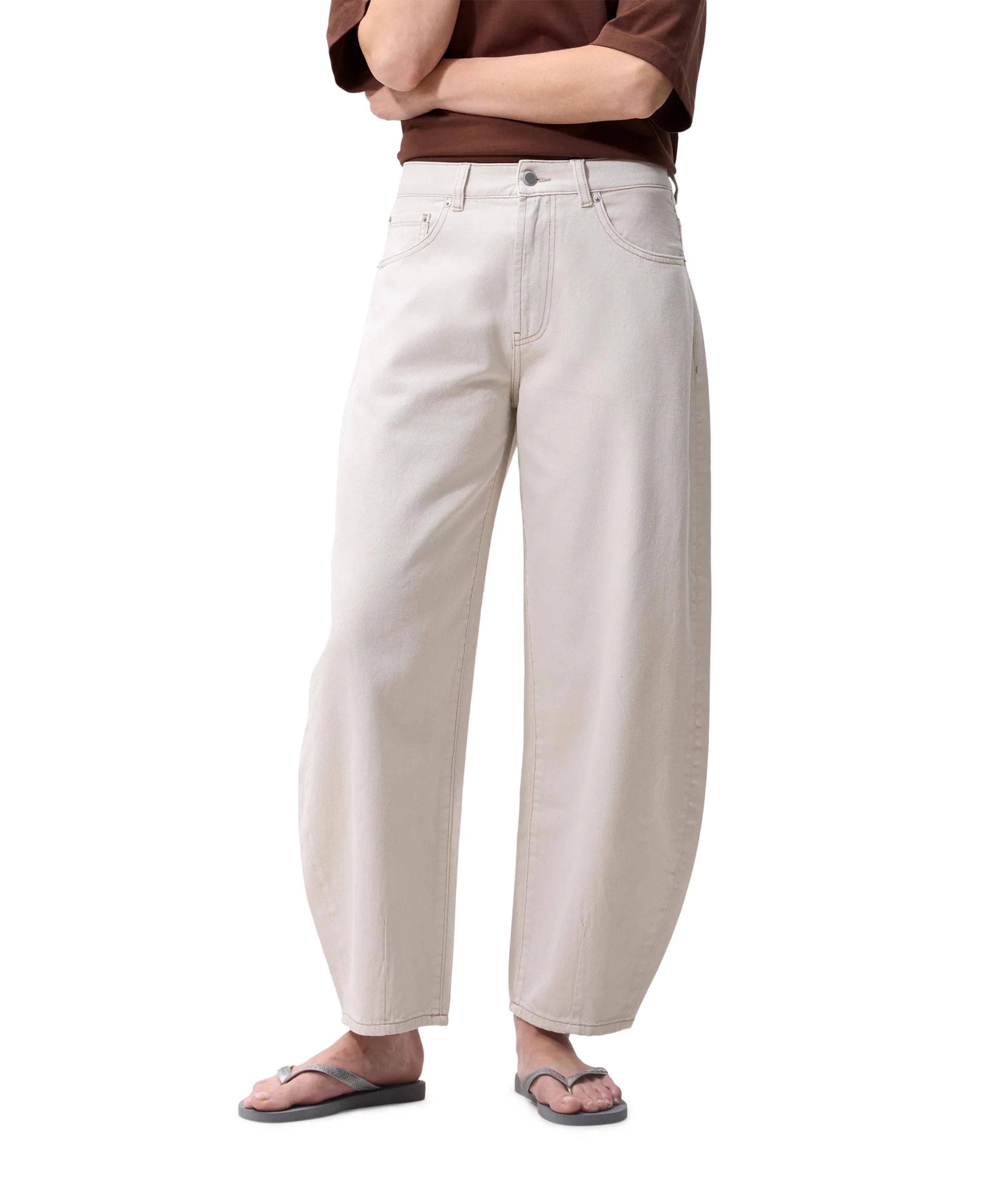 Catwalk  Junkie Cropped barrel fit dames jeans ecru